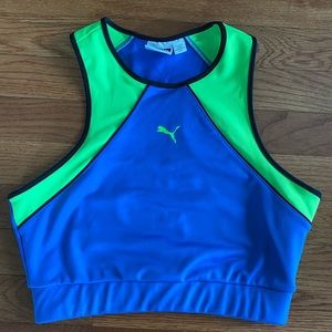 Blue and Green Puma Sports Bra